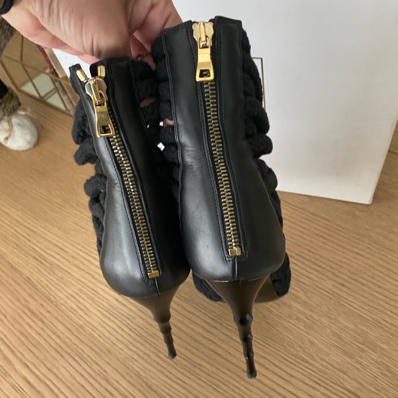 SOLD Balmain ikki leather and cotton sandals - Picture 5 of 14